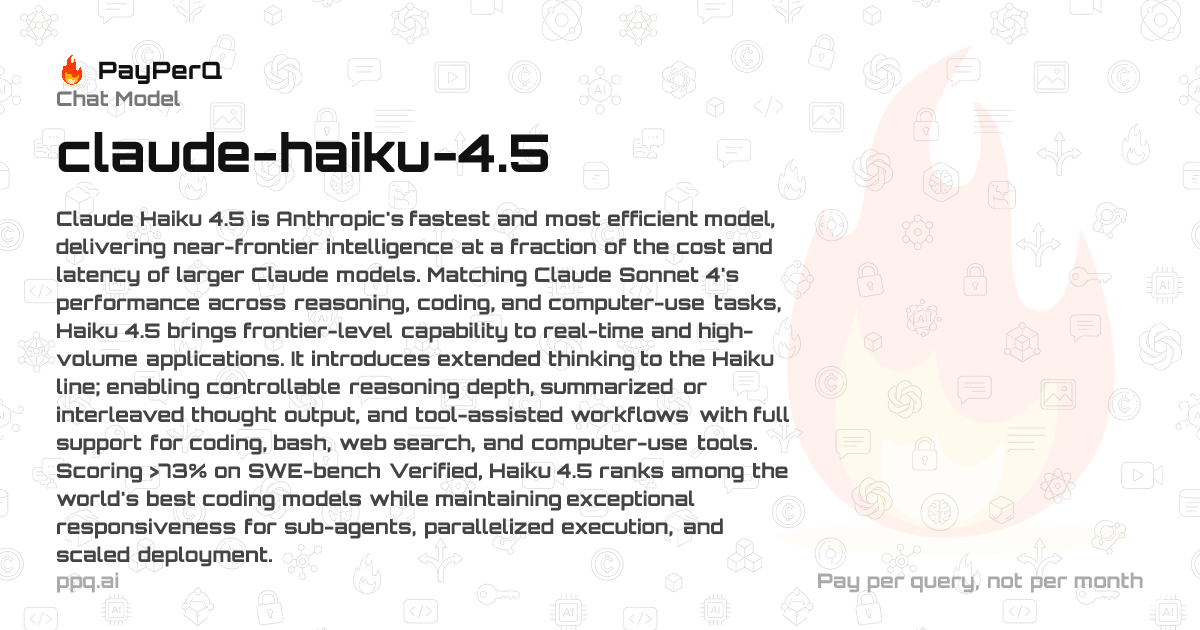 Claude Haiku 4.5 — AI Model | PayPerQ