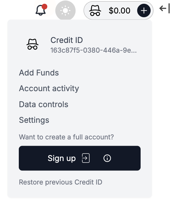 Create a full account to be taken through to the passkey flow